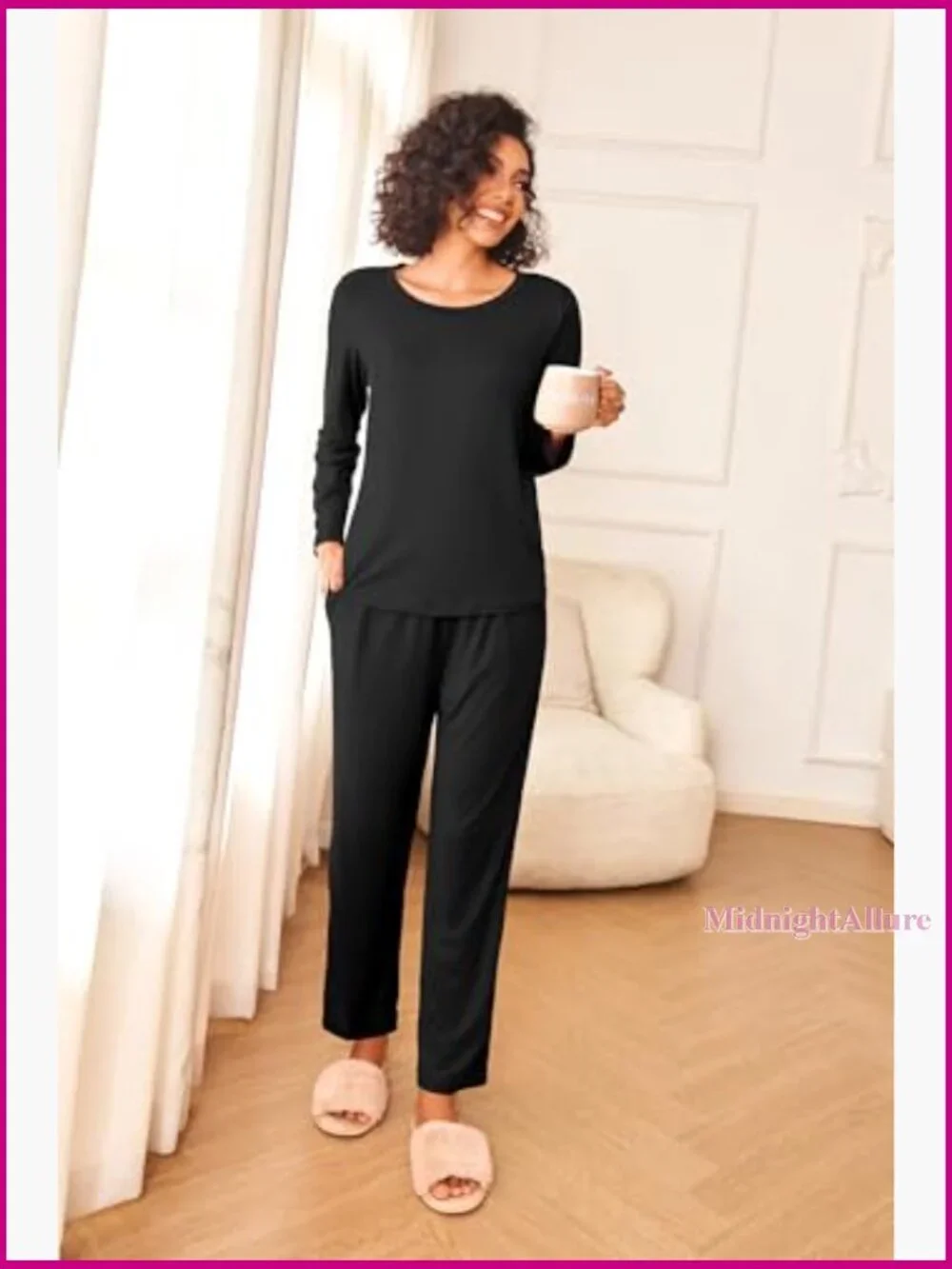 Womens Pajama Set 2 Piece Long Sleeve Comfy Sleepwear Loungewear S-XXL - Picture 5 of 7